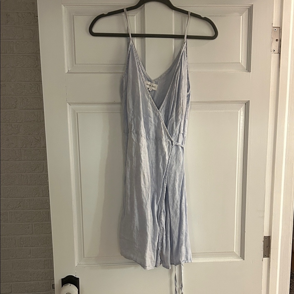 Light Blue Chambray wrap dress